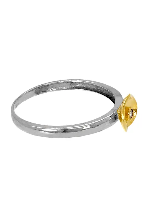 Anillo de compromiso oro bicolor 18 ktes con diamante. 037_11440102