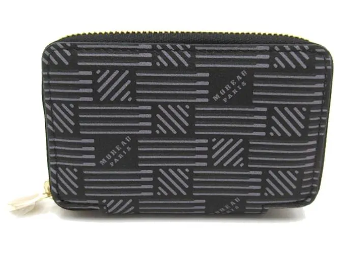 Autre Marque Monedero de cuero negro Morabito 