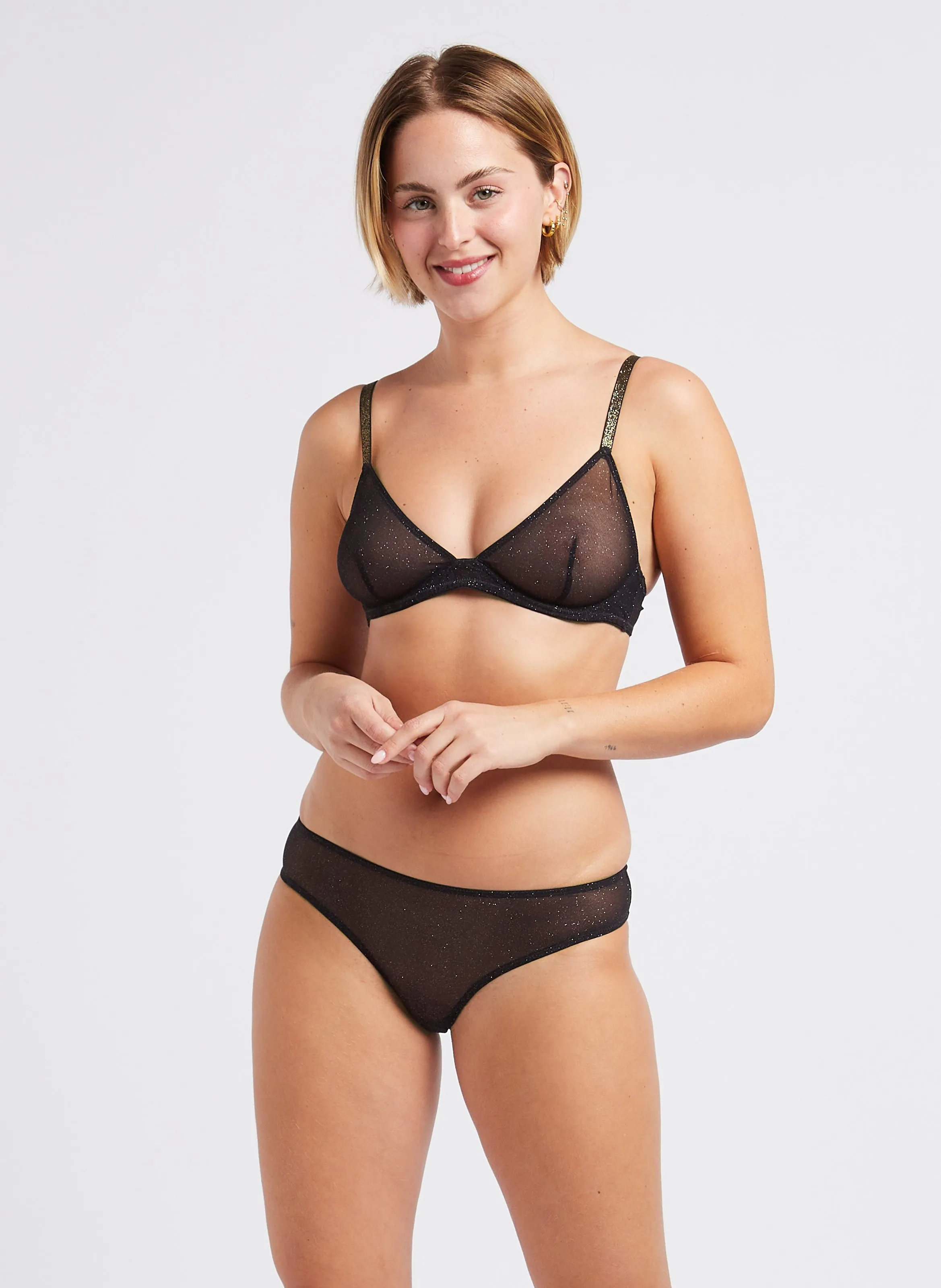 BELIZA LARA - Braguita de efecto metalizado en negro