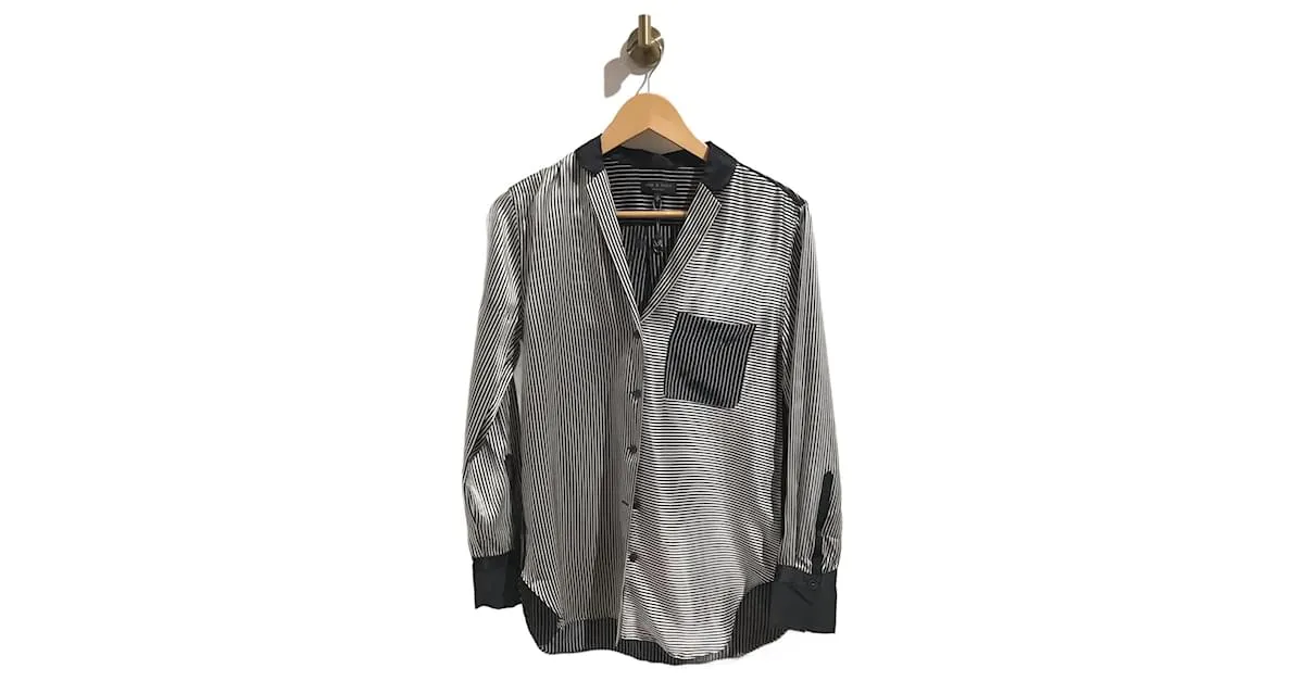 Camiseta RAG & BONE.Seda S Internacional Negro 