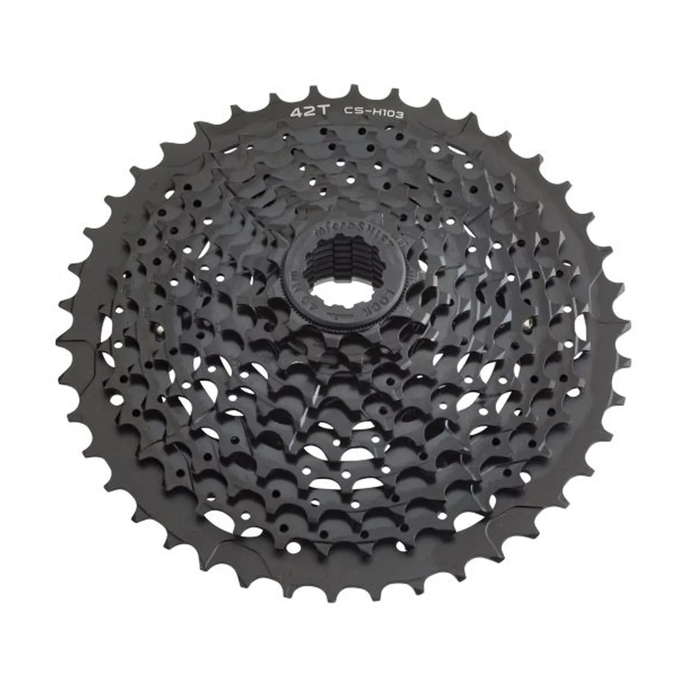 Cassette de Piones MICROSHIFT MTB CS-H103A Acero 10P 11/42 XLE Negro