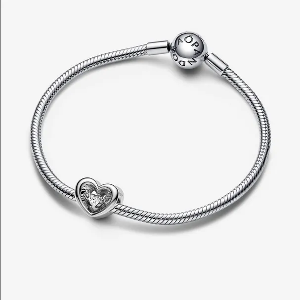 Charm Corazón Radiante y Gema Flotante 792439C01