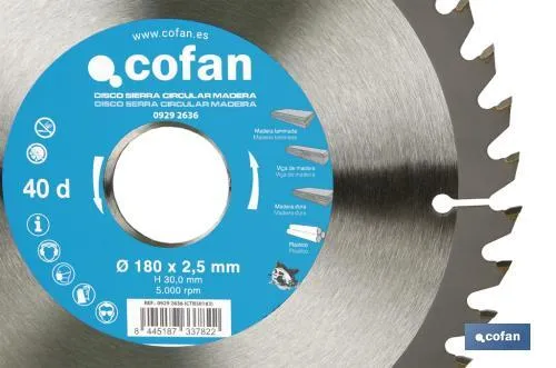 Hoja de sierra circular | Disco de corte para madera | Diferentes números de dientes | Amplia variedad de medidas
