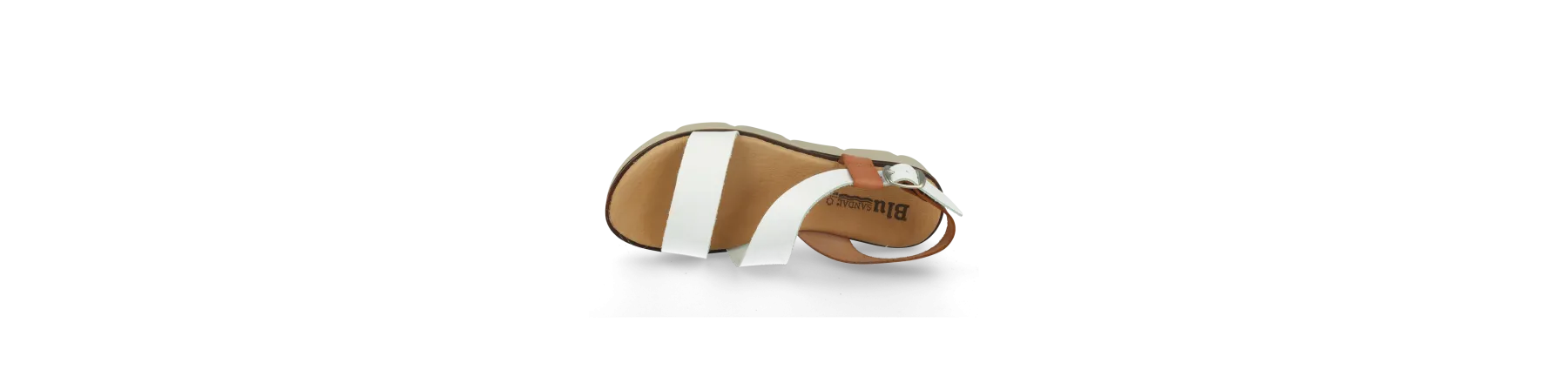SANDALIAS PLATAFORMA BAJA MUJER COMODA MOD. DANA BLANCA