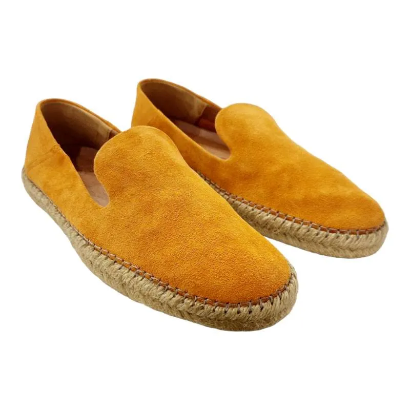ZAPATO HOMBRE ESPARTENA SUELA YUTE PLANTLLA PIEL EXTRAIBLE NARANJA